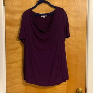 Vintage Purple Cowl Neck Shirt